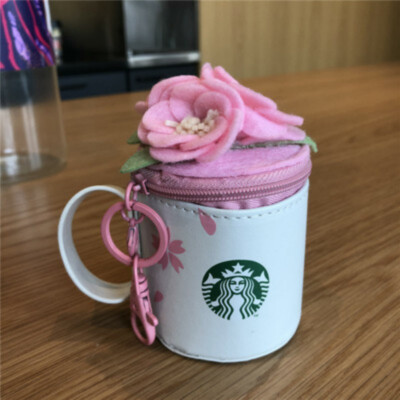 1pcs 2019 China Starbucks Cherry Blossom Mini SR Kits Card Coin Bag Keychain