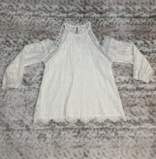 Blouse Ivory Lace Women Long Sleeve With Crochet Details Missing Tag