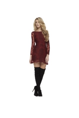 red lace dress with black tights Everyday red lace dress