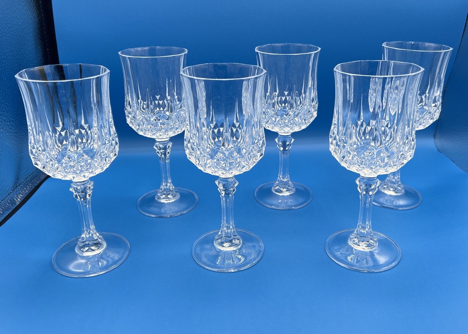 Vintage  Cristal d' Arques Longchamp Crystal Glasses Set of 6, 6.5