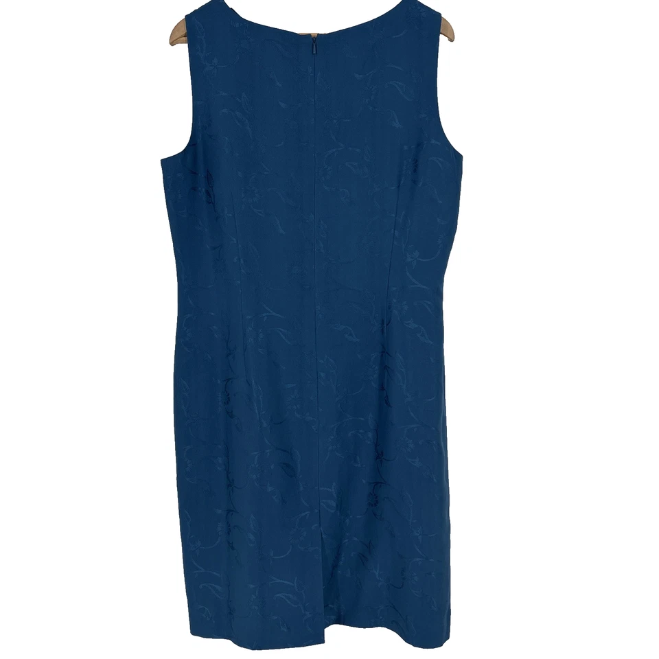 Talbots Womens Silk Midi Dress 16 Blue Floral Classic Luxury Resort Cruise - Image 4 of 4