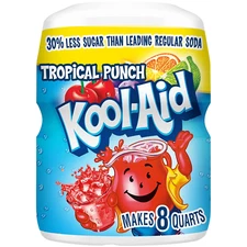 Kool Aid Summer Blast Tropical Punch Flavored Powdered Drink Mix 19 oz Canister