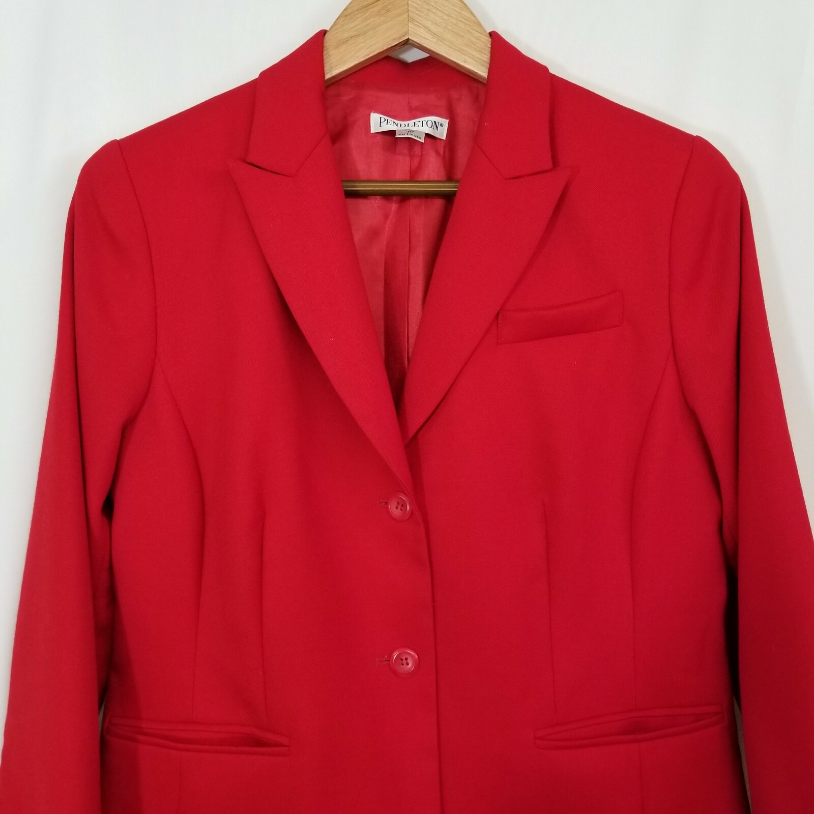 Pendleton Red 100% Virgin Wool Double Button Line… - image 3