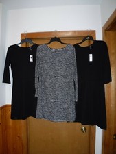 3/4 & Long Sleeve Dresses size LG,SM,Gap Black & Black Striped NWT