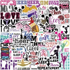CHEERLEADING Vinyl Stickers A CHEER MOM Go Fight Win Laptop Waterproof Decals