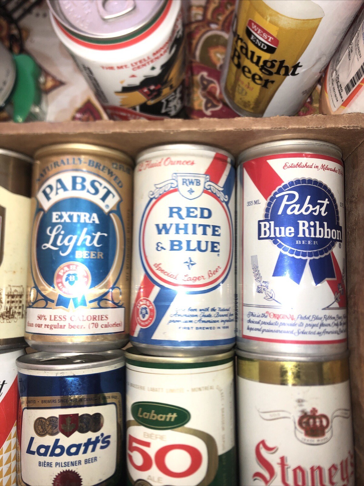 24 Vintage/ Old Pull Top Beer Cans. Mixed Lot. Budweiser Heineken