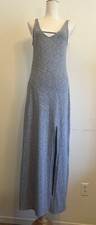 Women’s Sleeveless Dress With Front Slit Maxi Grey Express Size M