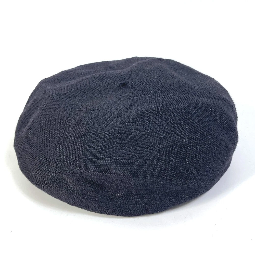 Dior 92ETD910A180 logo chapeau béret chanvre/nylon noir/or