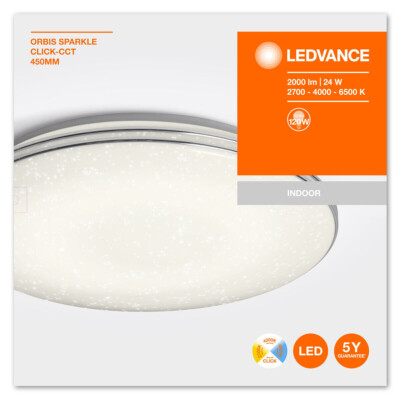 Ledvance LED Deckenleuchte Orbis Sparkle 24W dimmbar per Klick EEK:F (SpektrA-G)