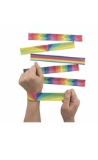 Rainbow Slap Bracelets - Jewelry - 12 Pieces