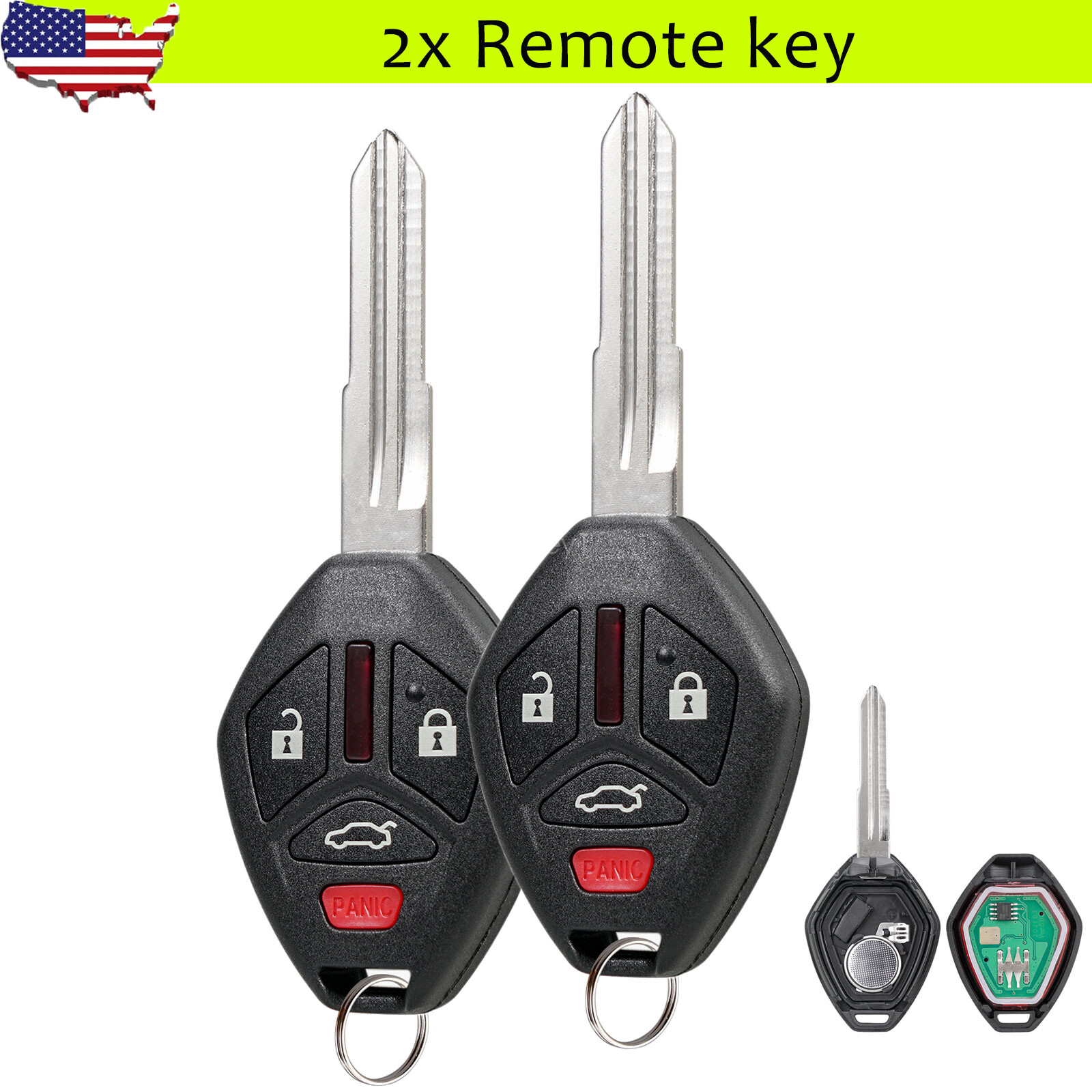 2 For 2008 - 2014 2015 2016 2017 Mitsubishi Lancer Remote Key Fob OUCG8D-620M-A