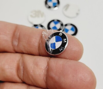 bmw 2x 14mm Autoschlüssel Emblem Metall Logo selbstklebend mit Schutzfolie 
