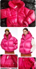 H&m Sz L Large Pink Down Ski Jacket/gilet Detachable Water Repellent Premium Fab