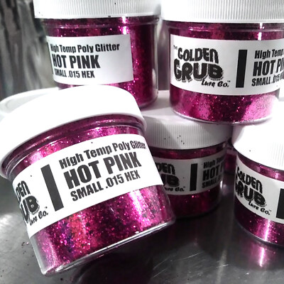 NEW 2 OZ HOT PINK Small .015 High Temp Glitter Hex Fishing Lure Making plastisol