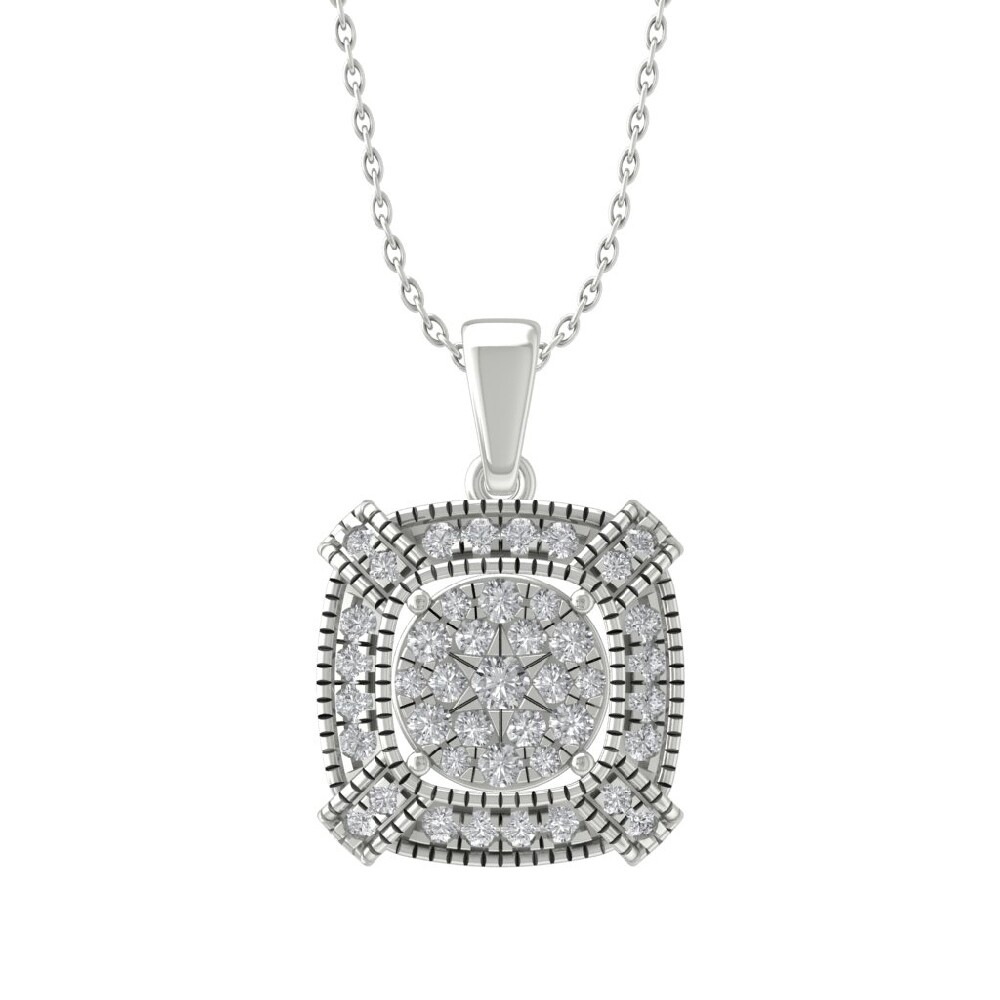 Sterling Silver Lab Grown Diamond Composite Necklace 18  display picture 1