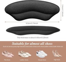 6 Pairs Heel Pads For Too Big Shoes Heel Inserts Women Heel Grips Black Filler