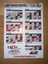 2008-09 CAROLINA HURRICANES NHL SCHEDULE MAGNET - EXCEL MOVING/ALLIED MOVING
