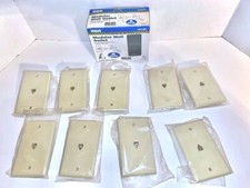 9 RCA Ivory Modular Phone WALL PLATE JACK TELEPHONE Line Outlet Cover LOT