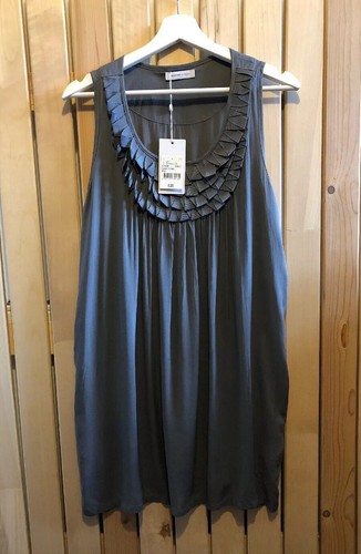BNWT Ladies SELECTED FEMME grey ribbon detail longline tunic top Size 36 8 10 - Picture 2 of 11