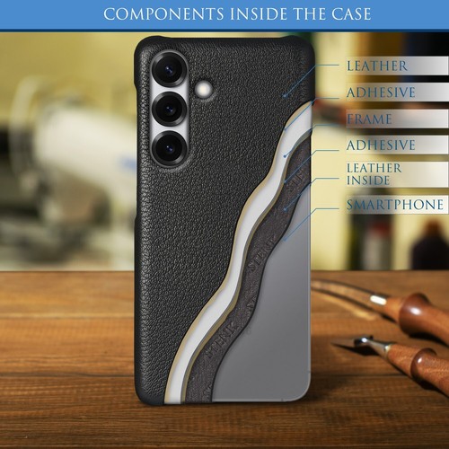 Cover for Samsung Galaxy S25 Plus Premium Genuine Leather Case | Seamless Design - Picture 4 of 5