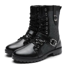 Men's Biker Motorcycle Riding Lace Up Buckle Strap Zipper Ankle Boots Shoes New