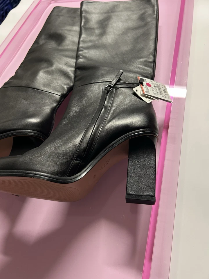 BOTAS DE RODILLA ZARA NUEVAS CON ETIQUETAS US9/EU40 HOLGADAS DE CUERO TACÓN ALTO NEGRAS Bloggers Favoritas Foto 4 de 4