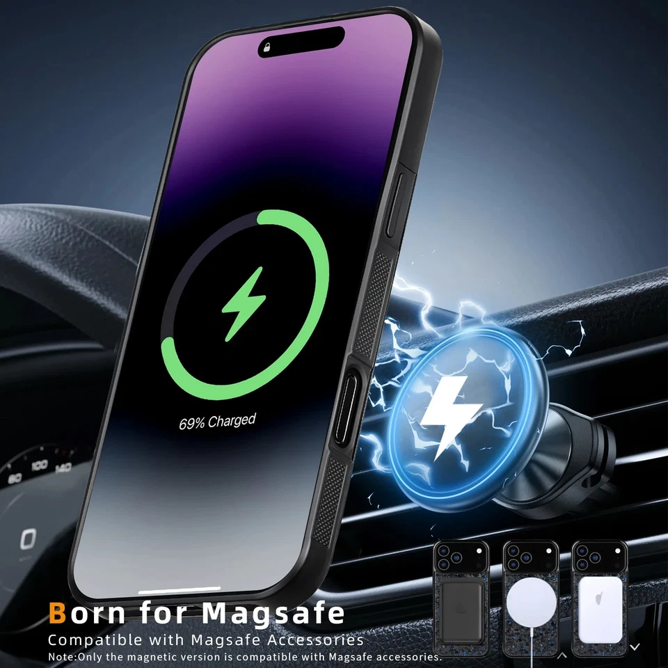 Magnetic Glossy Real Forged Carbon Fiber Case for iPhone 17 Air 17Pro 17 Pro Max - Image 4 of 4