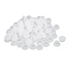 15mm Thread Dia Plastic  Design Screw Cap Covers Hole Lids White 100Pc