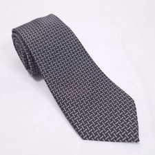 Lauren Ralph Lauren 100 Silk Tie Geometric Black Gray Formal Preppy