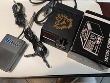 Digital Tattoo Power Supply with Foot Pedal and Clip Cord Black