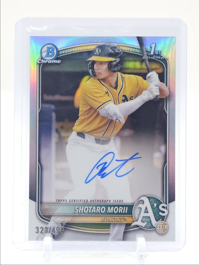 SHOTARO MORII 2025 BOWMAN CHROME 1ST AUTOGRAPH REFRACTOR AUTO /499 Q0886