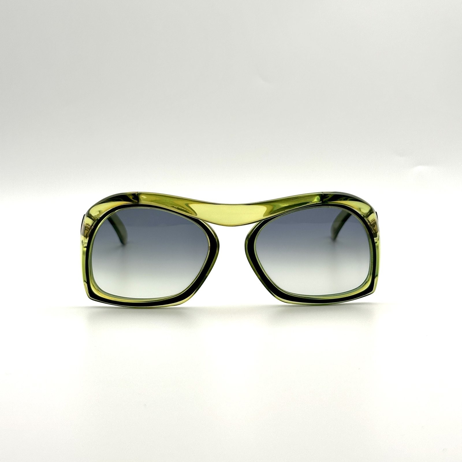 Vintage Christian Dior 2043 Oversized Sunglasses Lime Green Optyl Austria 1970s