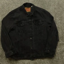 Levi's Trucker Denim Jacket 2XL Black Jean Button Up Mens