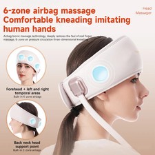 1set Electric Head Massager: 6-Zone Air Compression Heating Eye Mask Music.e