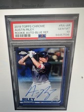 RILEY AUSTIN 2019 Topps Chrome Blue Wave Refractor Auto 40/150 RA-AR RC