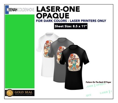 Neenah Laser 1 Opaque Heat Transfer Papers, 8.5'' x 11'', 25 Sheet Pack