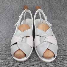 Fly Flot Womens Sandals UK 5.5 Strappy Silver Cream Beige White Shoes EUR 39