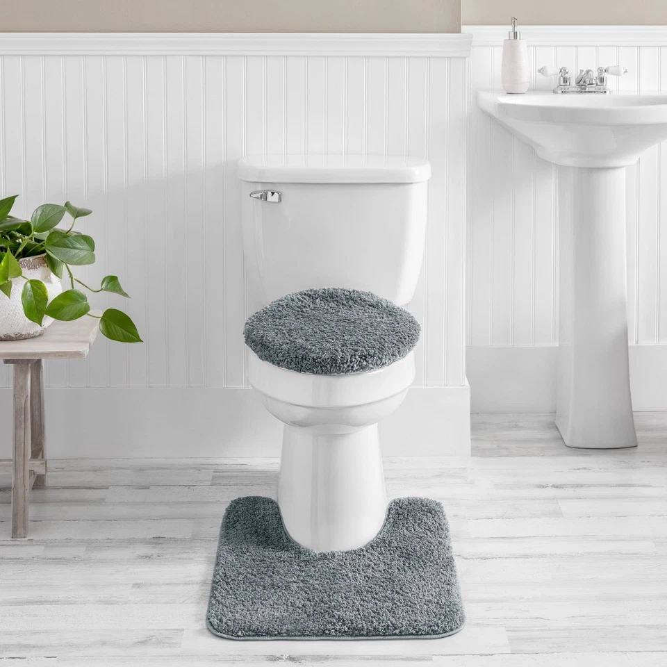 Крышка унитаза Mainstays базовая полиэстер, серая, 19 x 22 дюйма - Изображение 2 из 4