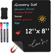 Magnetic Black Dry Erase Board Sheet 12"X8" for Refrigerator, Small Fridge Magne
