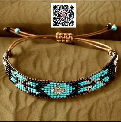 Rice Beaded Adjustable Bracelet Vintage-Style Boho Native American-Style Ankle
