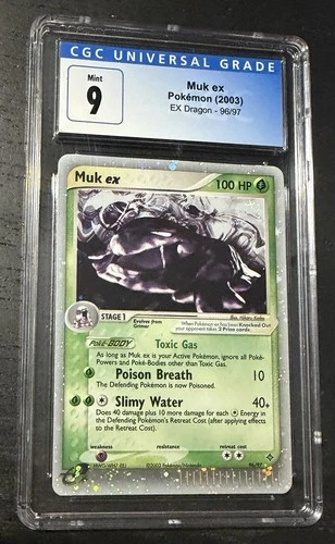 The Pokémon Company Muk ex 96/97 EX Dragon Holo Ultra Rare EN 2003 CGC 9