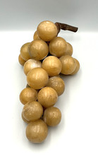 vtg mcm alabaster stone grape cluster 13" honey gold wood stem 1960s