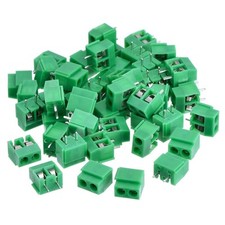KANGWEI 50 Pieces 2 Pin 5 mm Pinch PCB Mount Screw Terminal Block Connector 300V