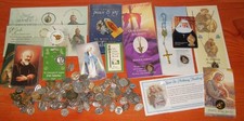 HUGE LOT of RELIGIOUS CATHOLIC HOLY PENDANTS, MEDALS, PRAYER CARDS and MORE