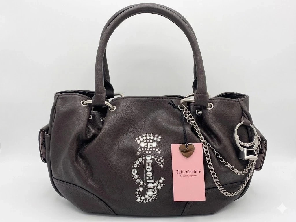 Juicy Couture Juicy Crown Chocolate Brown Satchel Shoulder Handbag