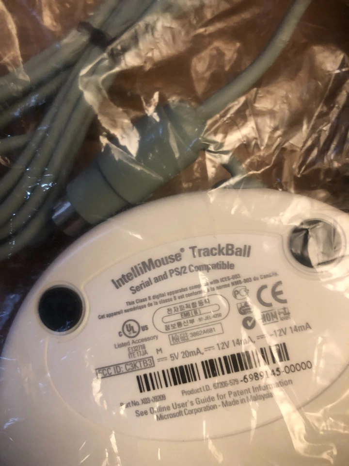 NOS Microsoft IntelliMouse Trackball PS/2 Mouse Win 98 NT 4.0 2000 Professional - Image 2 of 4