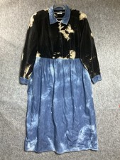 Vintage Dress Womens XL Upcycled Pockets Maxi Artsy Art to Wear Boho Whimsy Goth