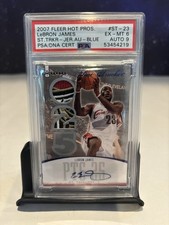 2007 Fleer Hot Prospects Stat Jersey LeBron James ST23 PSA 6 AUTO 9 ~ PATCH 2/5