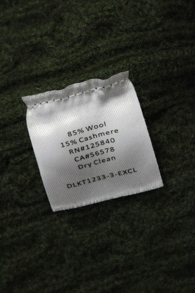 Suéter para mujer Intermix cuello alto hombro frío tejido con cable verde talla S Foto 4 de 4