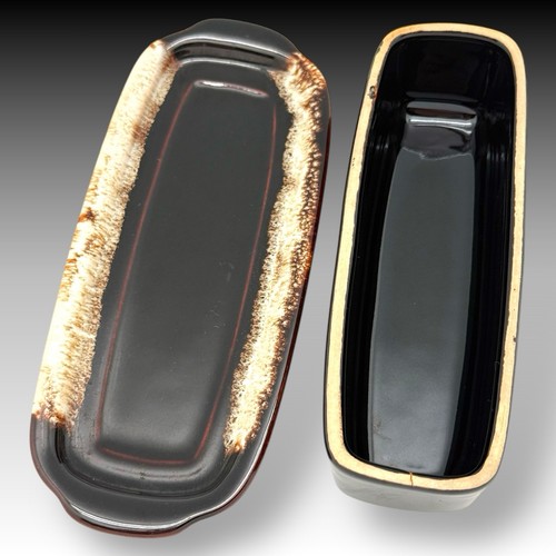 Pfaltzgraff Vintage Gourmet Brown Drip Glaze Covered Butter Dish with Lid - Picture 6 of 7